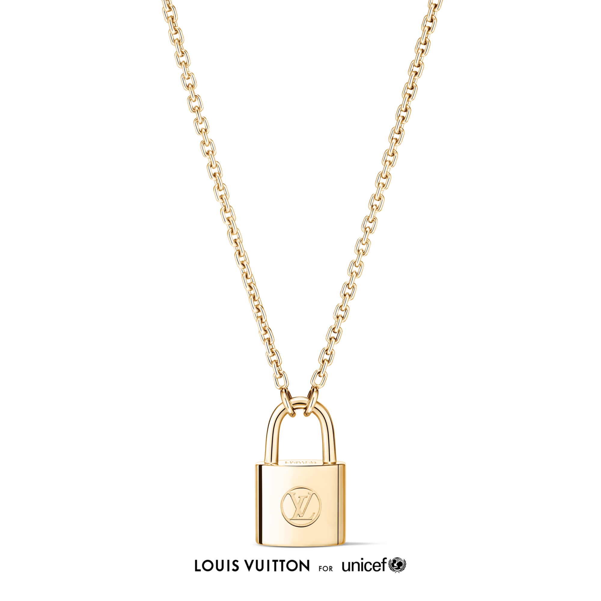 Louis Vuitton ゴールドチャーム ロックとキー Silver Lockit Exclusive Gold Edition Pendant, Yellow Gold